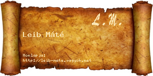 Leib Máté névjegykártya
